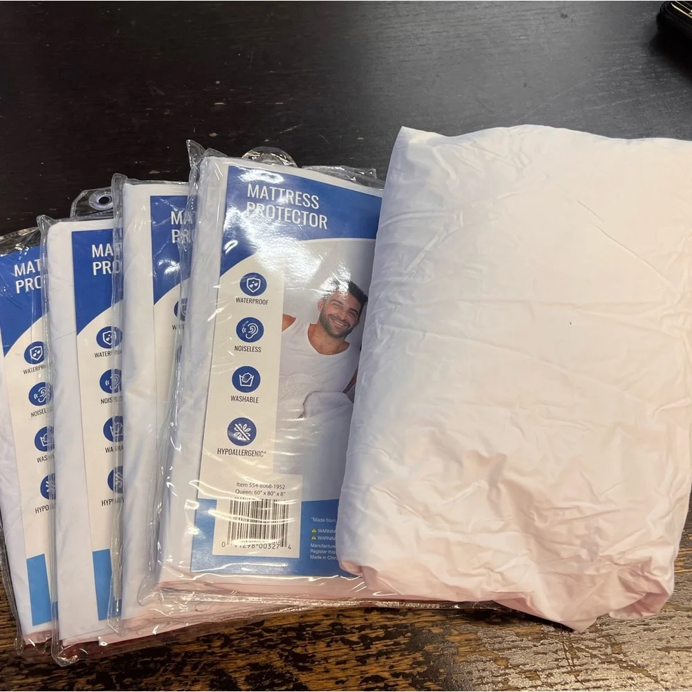 NEW (QUEEN) DMI Waterproof Mattress Protector 100% Vinyl Fitted Sheet (1155)